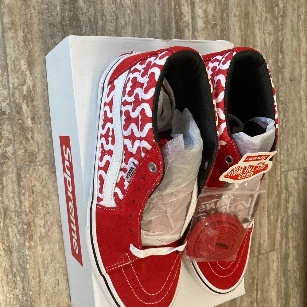 Vans Skate Grosso Mid Supreme Monogram S Logo Red